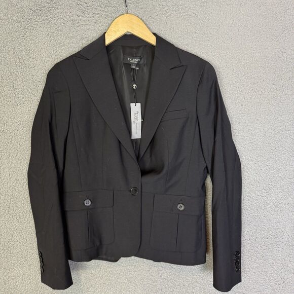 Talbots Blazer Womens 4 Black Wool Katie Fit Career Business Preppy NWT - Picture 1 of 10